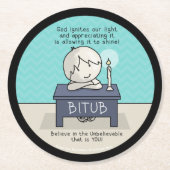 God onttrekt ons licht ronde kartonnen onderzetter (Voorkant)