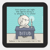 God onttrekt ons licht vierkante sticker (Voorkant)