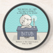 God onttrekt ons licht zandsteen onderzetter (Voorkant)