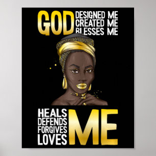 God ontwierp me zwarte geschiedenis maand blm mela poster