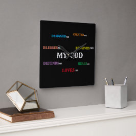 GOD ONTWIERP MIJ HET Collectie VAN DE KLOK. Vierkante Klok