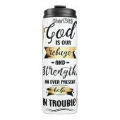 God onze toevluchtsoord sterkte moeite thermosbeker (Voorkant)