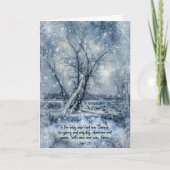 God onze Verlosser Schrift besneeuwde bomen Kerstm Feestdagen Kaart (Voorkant)