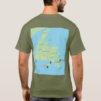 God op de Newfoundlandkaart T-shirt