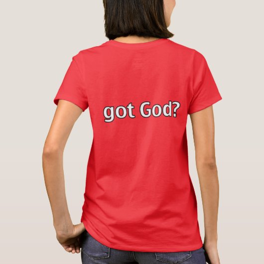 God op de rug? t-shirt (Achterkant)
