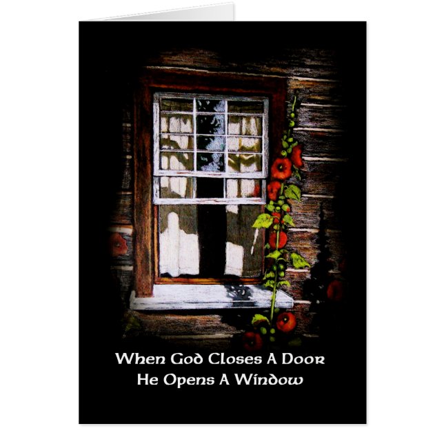 God opent een raam: Rustic Cabin Window: Kunst (Voorkant)