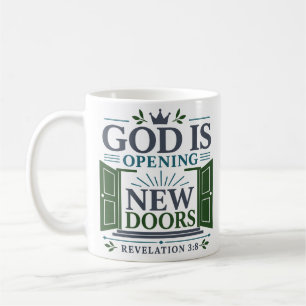 God Opent Nieuwe Deuren Modern Christelijk Citaat Koffiemok