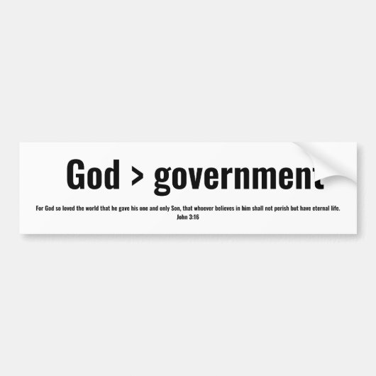 God over de hommelklever van de regering bumpersticker (Voorkant)