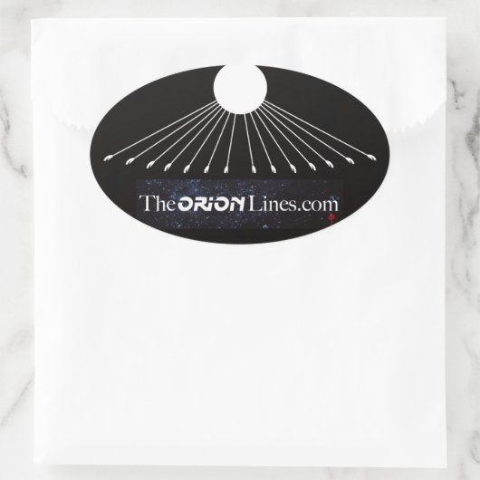 God over de Orionlijnen Ovale Sticker (Tas)