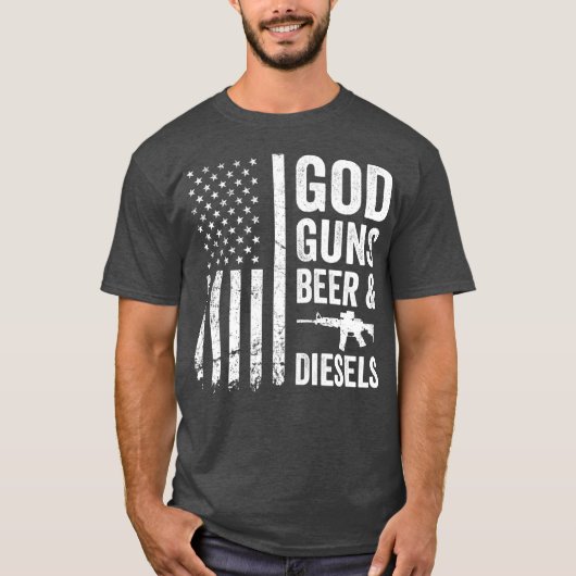 GOD PISTOLEN BIERDIESELS Dieselvrachtwagenmonteur T-shirt (Voorkant)