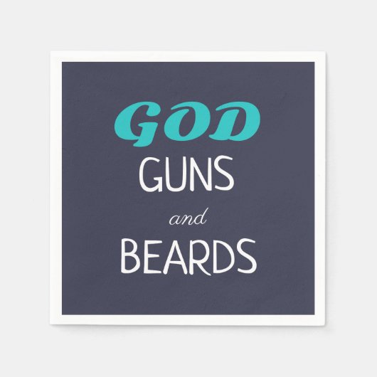 God Pistolen en Beards Funny Servet (Voorkant)