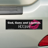 God Pistolen en Lipstick Hooha! Bumpersticker (Op auto)