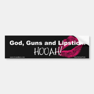 God Pistolen en Lipstick Hooha! Bumpersticker