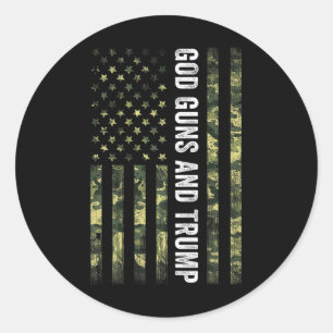 God Pistolen en Trump 2e amendement Amerikaanse vl Ronde Sticker