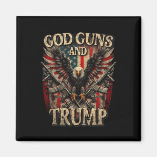 God Pistolen en Trump 2e amendement vlag adelaar A Magneet