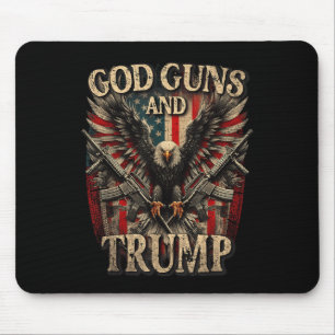 God Pistolen en Trump 2e amendement vlag adelaar Muismat