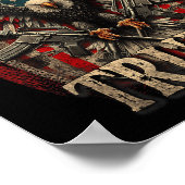 God Pistolen en Trump 2e amendement vlag adelaar Poster (Hoek)