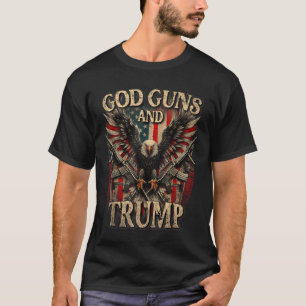 God Pistolen en Trump 2e amendement vlag adelaar T-shirt