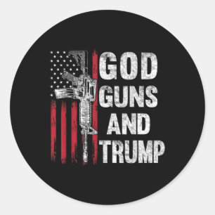 God Pistolen en Trump 2e wijzigingsvlag AR15 Ronde Sticker