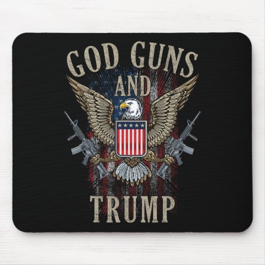 God Pistolen en Trump 2nd Amendment Flag AR15 Amer Muismat (Voorkant)