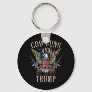 God Pistolen en Trump 2nd Amendment Flag AR15 Amer Sleutelhanger