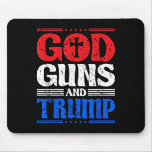God Pistolen en Trump American Flag Patriot Muismat
