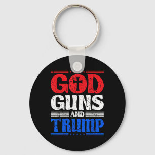 God Pistolen en Trump American Flag Patriot Sleutelhanger