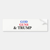 GOD, PISTOLEN EN TRUMP BUMPERSTICKER (Voorkant)