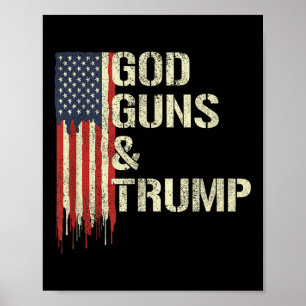 God Pistolen en Trump I 2e amendement Trump Flag Poster