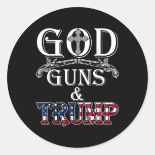 God Pistolen en Trump Shirt 2e wijziging Shirt Ronde Sticker