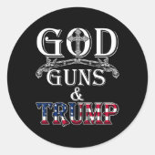 God Pistolen en Trump Shirt 2e wijziging Shirt Tru Ronde Sticker (Voorkant)