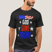 God, Pistolen en Trump T-Shirt voor Trump Support (Voorkant)
