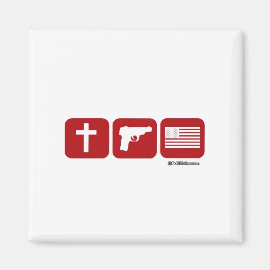 God Pistolen en vrijheid Magneet (Voorkant)