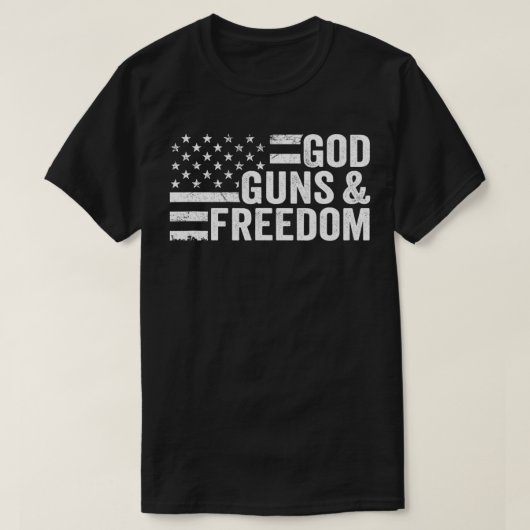 God Pistolen & Freedom Pro Pistool Patriottische A T-shirt (Design voorkant)