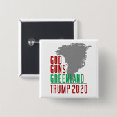 God Pistolen Groenlandse trump 2020 Vierkante Button 5,1 Cm (Voorkant /achterkant)