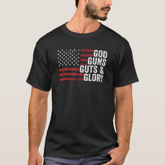 God Pistolen Guts en Glory American Flag Pro Pisto T-shirt (Voorkant)