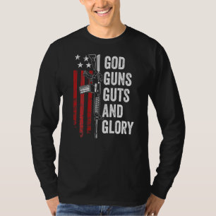 God Pistolen Guts Glory Patriotic Usa Flag Pro Pis T-shirt