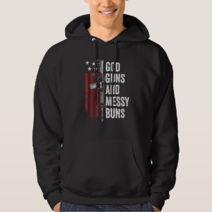God Pistolen Messy Buns Christelijk Pro Pistool Am Hoodie