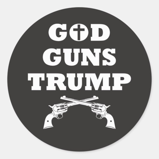 GOD PISTOLEN & TRUMP! 2de wijziging Recht op Beer  Ronde Sticker (Voorkant)