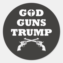 GOD PISTOLEN & TRUMP! 2de wijziging Recht op Beer Ronde Sticker