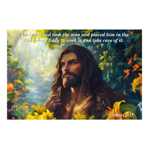 God plaatste Man in de tuin, God en de schepping Foto Afdruk