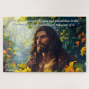 God plaatste Man in de tuin, God en de schepping Legpuzzel