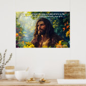 God plaatste Man in de tuin, God en de schepping Poster (Keuken)