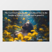 God plaatste Man in de tuin, God en de schepping Raamsticker (Vel)