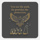 God protection vierkante sticker (Voorkant)
