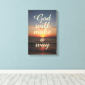 God Quote Canvas: God zal een weg maken Canvas Afdruk (Insitu (Houten vloer))