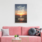 God Quote Canvas: God zal een weg maken Canvas Afdruk (Insitu (Woonkamer))