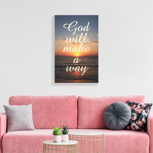 God Quote Canvas: God zal een weg maken Canvas Afdruk (Insitu (Woonkamer))