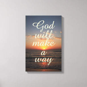 God Quote Canvas: God zal een weg maken Canvas Afdruk
