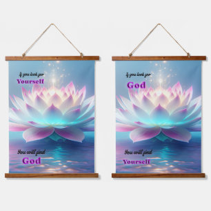 God Quote/Lotus Quote/Houten wandtapijt Hangend Wandkleed